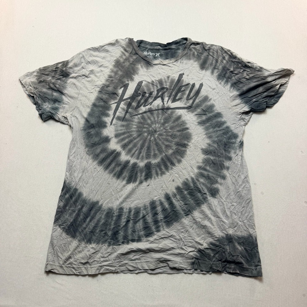 Hurley Graphic T-Shirt Mens Extra Large Grey Fair Tie Dye Premium Fit Tee